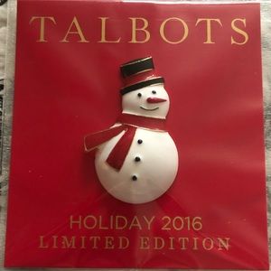 Talbots Snowman Brooch Holiday ‘16 Limited Edition